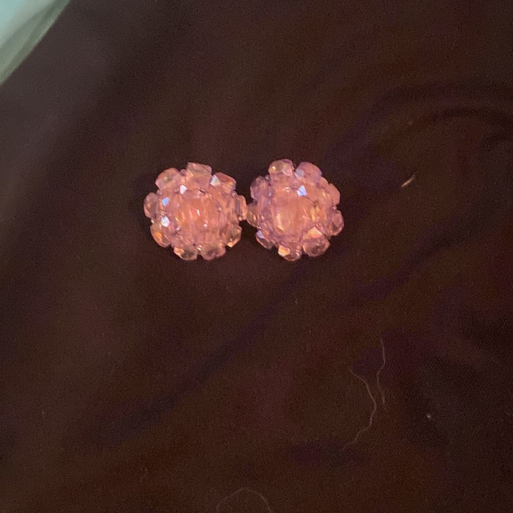 Vintage cluster clip Clip on crystal earrings